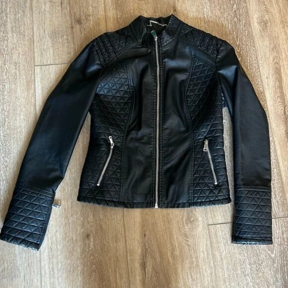 La Coalition Jackets & Blazers - LA Coalition Quilted Faux Leather Biker Jacket XS